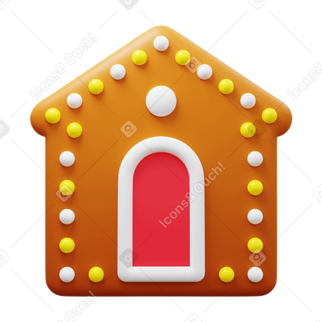 3D gingerbread house PNG, SVG