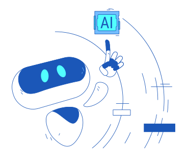 AI robot making an autonomous decision PNG, SVG