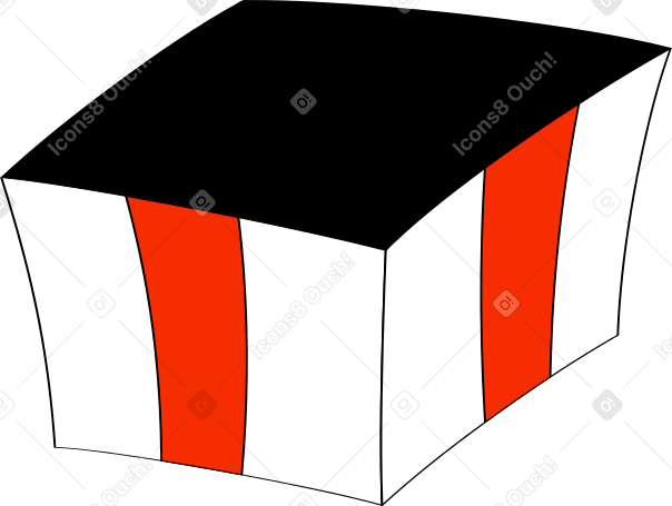 open box with red stripes Illustration in PNG, SVG