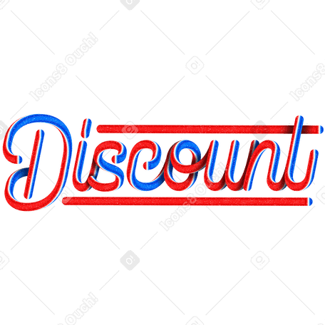 Lettering Discount with gradient 3D effect Illustration in PNG, SVG