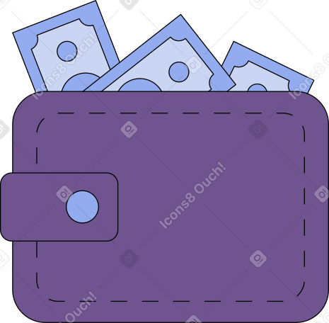 wallet with money Illustration in PNG, SVG