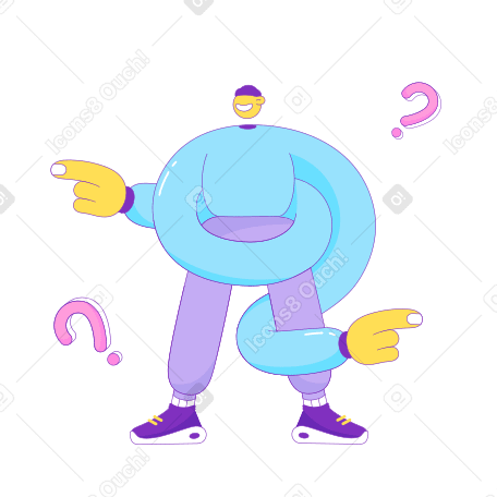 Guy with the questions Illustration in PNG, SVG