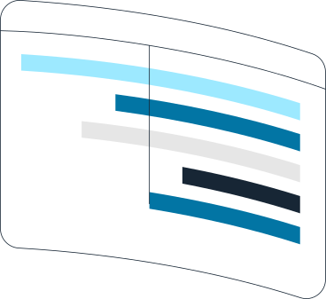 Изогнутое окно с красочными линиями в PNG, SVG