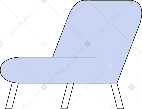 soft chair on three legs в PNG, SVG
