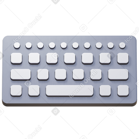 3D keyboard Illustration in PNG, SVG