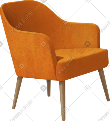 Orange chair PNG, SVG