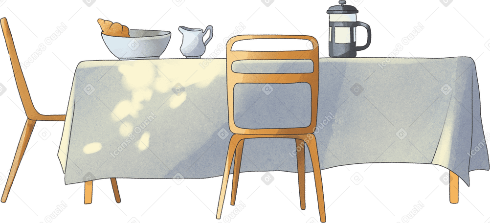 breakfast table Illustration in PNG, SVG