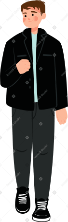 man in black coat Illustration in PNG, SVG