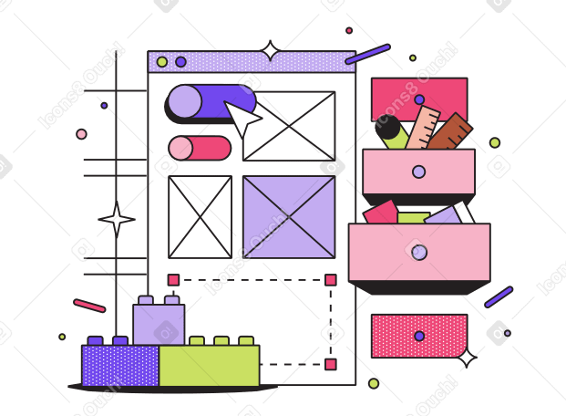 Design system Illustration in PNG, SVG