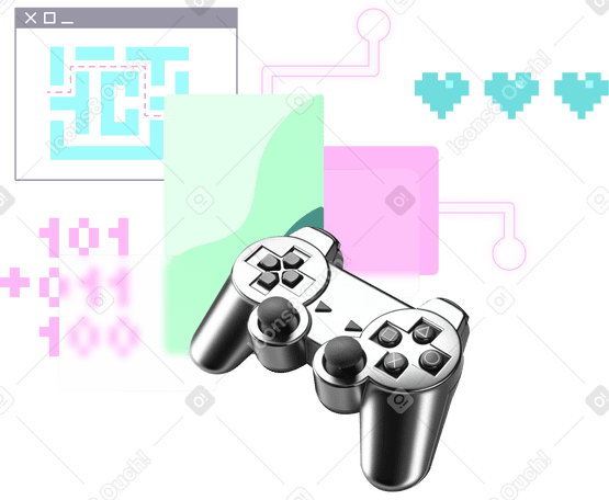 Game dev, gaming controller and video game assets PNG, SVG