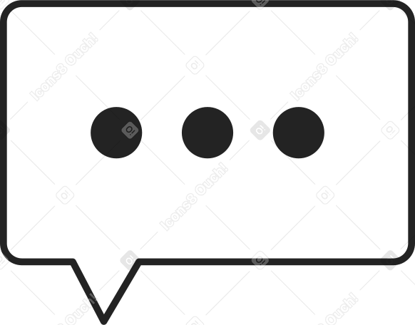 rectangular speech bubble with dots Illustration in PNG, SVG