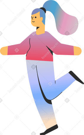 jumping joyful girl Illustration in PNG, SVG