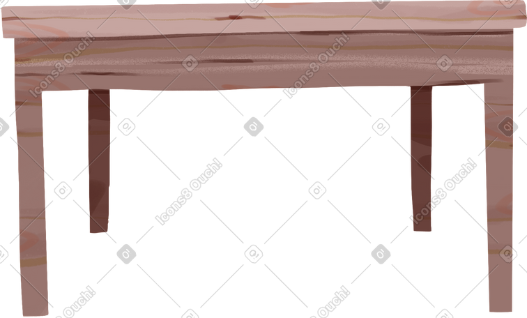 wooden table with four legs PNG, SVG