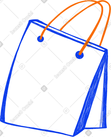 Blue bag with orange strings PNG, SVG