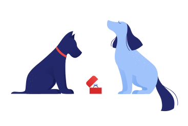 Dog rejected another dog's proposal PNG, SVG