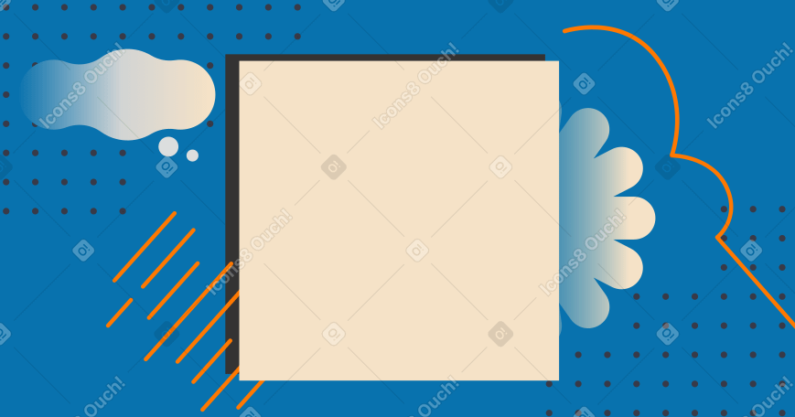Blue abstract background with beige and orange elements Illustration in PNG, SVG