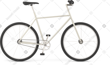 Side view of white city bike PNG, SVG