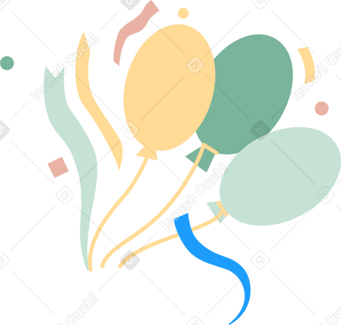 Разноцветные шарики и конфетти в PNG, SVG
