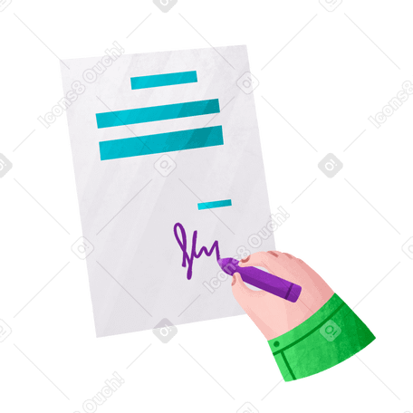 Hand signs the document Illustration in PNG, SVG