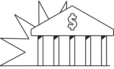 Bank building with dollar sign PNG, SVG