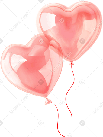 Due palloncini rosa a forma di cuore PNG, SVG