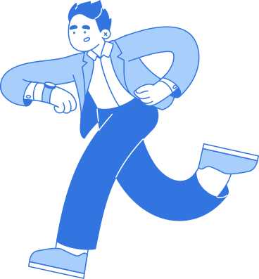 Man running and looking at his watch PNG, SVG