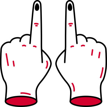 손가락을 위로 올린 두 손 PNG, SVG