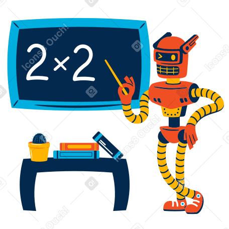 Учитель математики робот в PNG, SVG