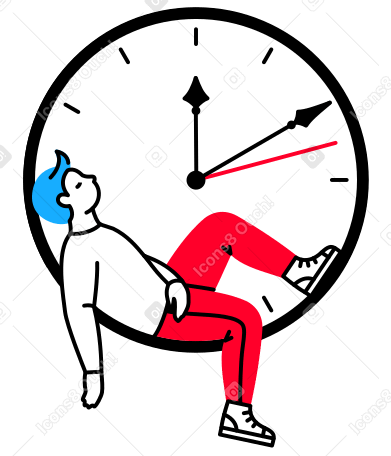 Illustration Homme s'endormir en attendant aux formats PNG, SVG