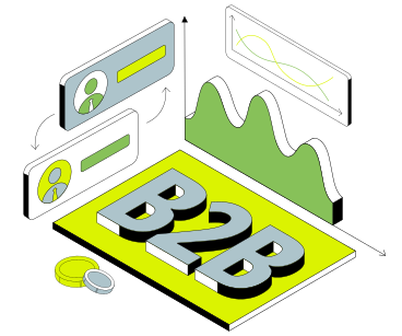 Lettering b2b con segni e grafici di utenti di uomini d'affari PNG, SVG