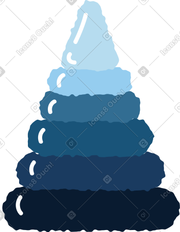 Blue pyramid toy PNG, SVG