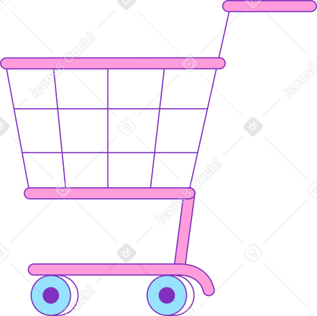 supermarket trolley Illustration in PNG, SVG