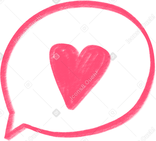 pink heart in a speech bubble Illustration in PNG, SVG