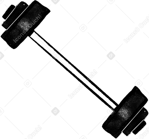 black dumbbell PNG, SVG