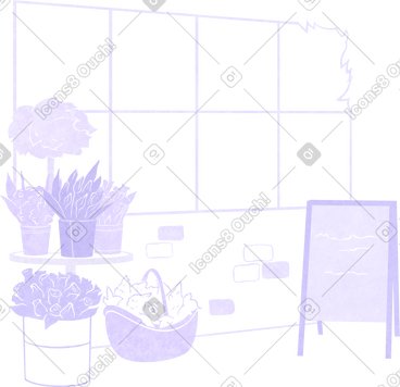 Flower shop showcase PNG, SVG