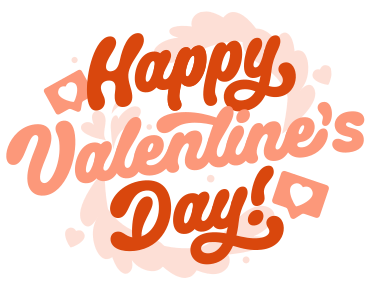 Schriftzug „fröhlichen valentinstag!“ mit dekorativem pastellkompositionstext PNG, SVG