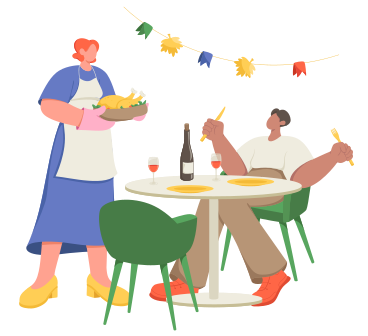 Thanksgiving dinner with roast turkey PNG, SVG