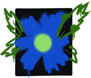 Fleur de graffiti bleu PNG, SVG