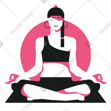 Woman meditating on yoga mat PNG, SVG