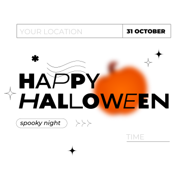 Text „frohes halloween und gruselige nacht“ auf dem plakat PNG, SVG