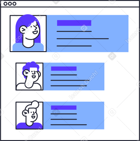 window with people's resumes Illustration in PNG, SVG