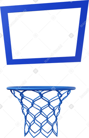3D Panier de basket bleu PNG, SVG