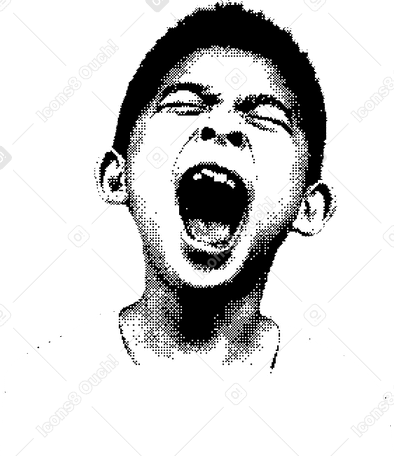 Мальчик кричит в PNG, SVG