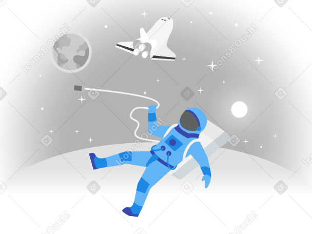 Astronaut Illustration in PNG, SVG