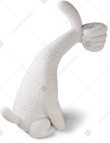 3D Three-quarter back view of a body showing thumb up to the right PNG, SVG