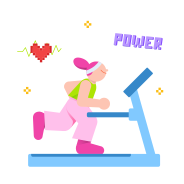 Young woman running on the treadmill  PNG, SVG