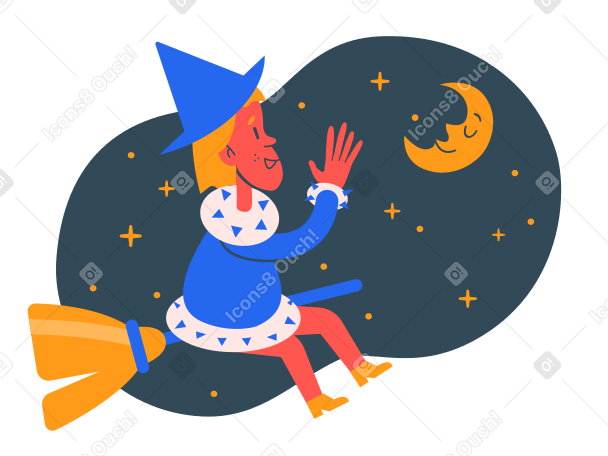 Little witch Illustration in PNG, SVG
