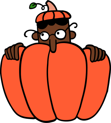 Man hiding in a pumpking PNG, SVG