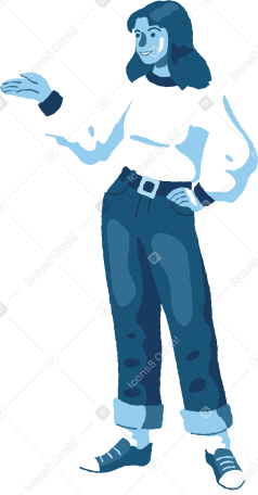woman standing front Illustration in PNG, SVG