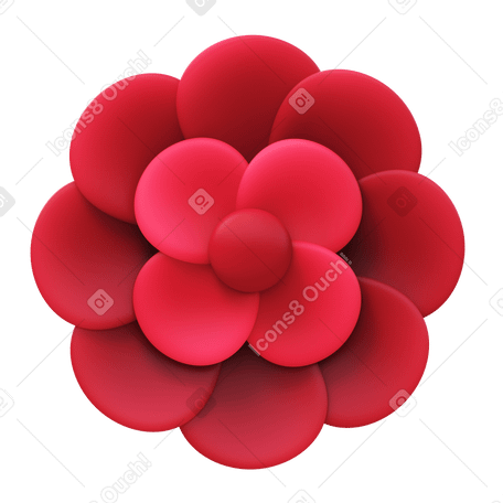 3D camellia Illustration in PNG, SVG